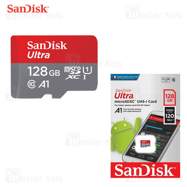 کارت حافظه میکرو اس دی 128 گیگابایت SanDisk U1 A1 653X 120MB